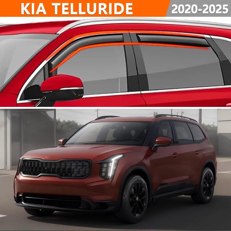LONGKEES in-Channel Incredibly Durable Rain Guards for Kia Telluride 2020-2025, Original Window Deflectors, Vent Window Visors, Vent Deflector, 4 pcs - Image 2